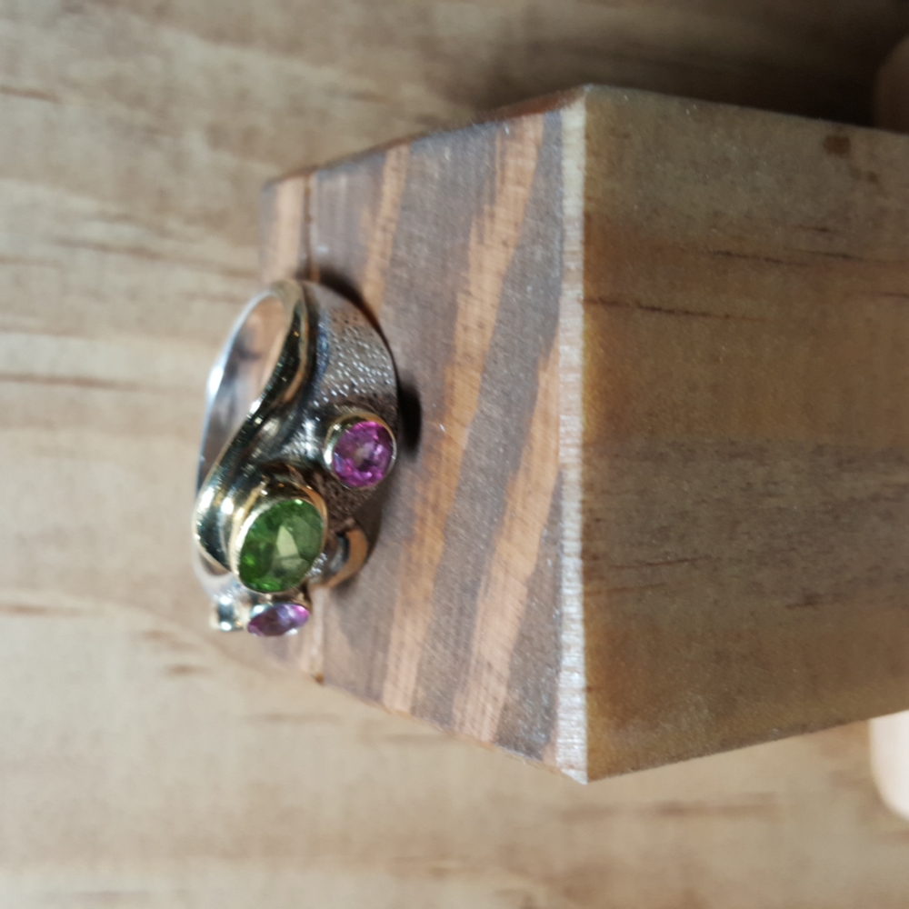 Multi-Gemstone Ring In Sterling Silver - image 2